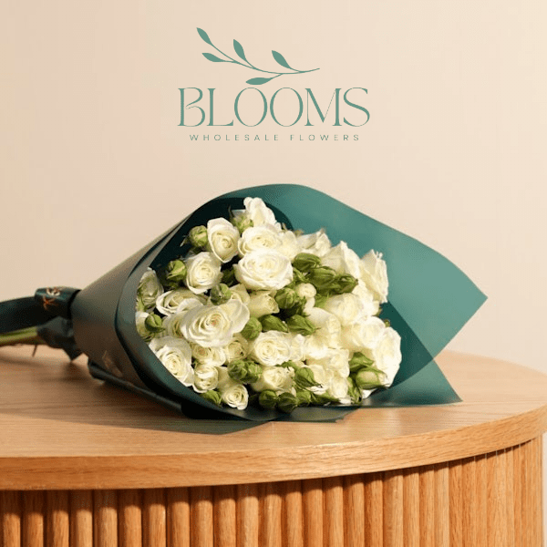 White Spray Rose Bouquet - Blooms Flowers