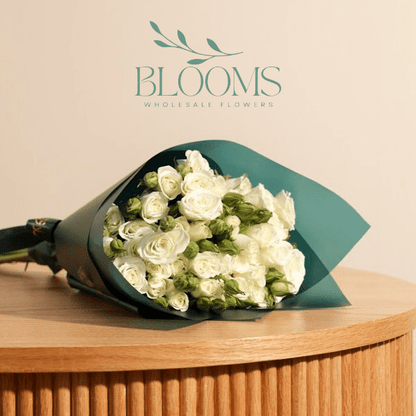 White Spray Rose Bouquet - Blooms Flowers