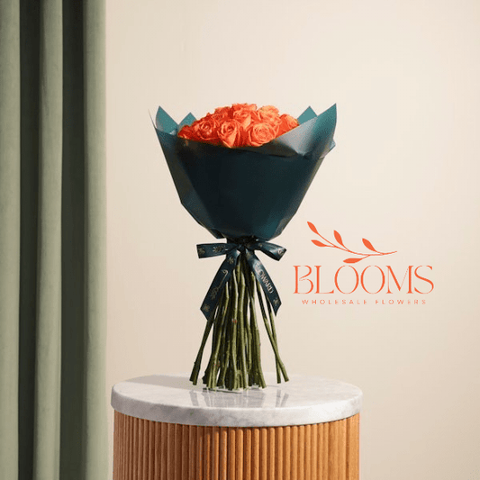 Orange Roses Bouquet - Blooms Flowers